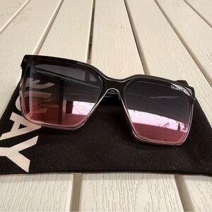 Quay Australia Level Up Gradient Black and Pink Sunglasses